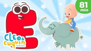 Canción del ABC (Abecedario)  en MAYÚSCULAS | Canciones infantiles para bebés con Cleo y Cuquín