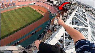 CLIMBING HUGE STADIUM IN BANGKOK & PLAYING ON THE PITCH!