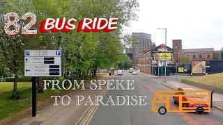 Liverpool. Bus Ride  Route 82 - Full Bus Journey / Morrisons in Speke - Paradise Street Station 