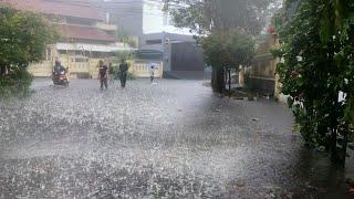 Heavy Rain and Flood in Municipality Village || 99% Rain Very refreshing and soothing