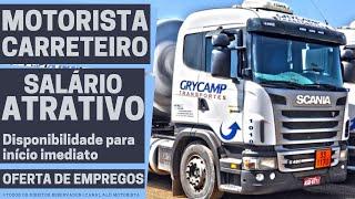 VAGAS PARA MOTORISTA CARRETEIRO - Grycamp Transportes