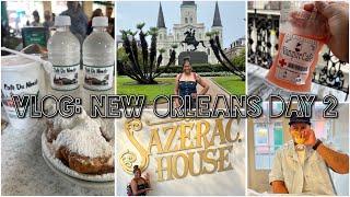 Vlog: New Orleans Day 2 | Court of 2 Sisters | Cafe Du Monde | Mardi Gras World | Sazerac House Tour