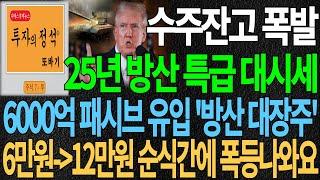 [방산 대장주] 수주잔고 폭발 25년 방산 특급 대시세 6000억 패시브유입 '방산 대장주' 6만원 ⇛ 12만원  순식간에 폭등 나와요 방산주 조선주 트럼프 디에스경제뉴스 또바기