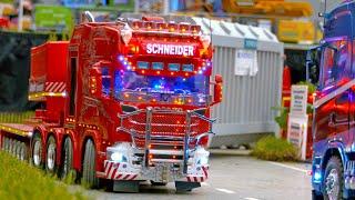 SCANIA SCHWERTRANSPORT - SIEMENS TRAFO - MODELLTAGE CHEMNITZ, CUT 914 LIEBHERR COMPACT RC BAGGER