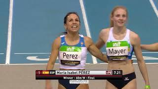 2022 - Maria Isabel Pérez gewinnt die 60 Meter der Frauen - INIT INDOOR MEETING Karlsruhe