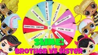 LOL Sister VS Brother Mystery Slime Spinning Wheel Challenge Spice Boi, King Bee, Sugar Boi