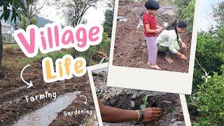 ️शेतात भाजीपाला लागवड आणि पाणी लावण्याची मजा  |  marathi vlog |  #villagelife | silent video