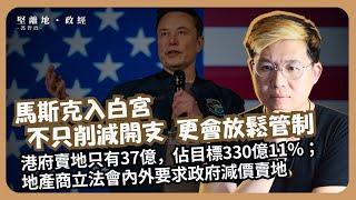 堅離地政經｜管少啲、使少啲；馬斯克不只是削政府開支，放鬆管制才是重點；港府首十個月賣地只有37億，佔目標330億11%；地產商立法會內外要求政府減價賣地（馮智政）