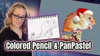 Christmas Mouse Colored Pencil & Pan Pastels - Full Tutorial