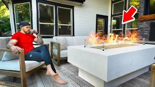 DIY GIANT Concrete Gas Fire Pit Table