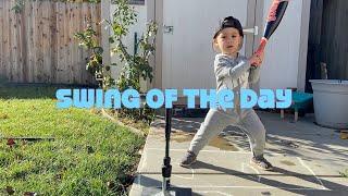 Toddler Baseball - 2 Year Old hitting baseballs off tee, t-ball practice with our 2 year old