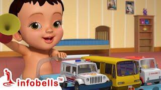 स्कूल जाने वाले खिलौने - Pretend Play with Toy Vehicles | Hindi Rhymes & Cartoons | Infobells