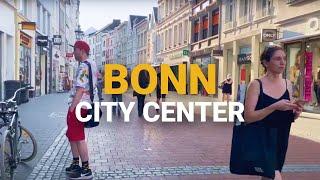 BONN  Walking Tour in the City Center in the Sunny Crowded Day