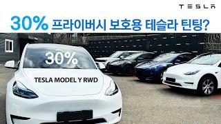 프라시버시 보호 틴팅(썬팅) 농도? 30% 15% 05% 테슬라 모델Y RWD