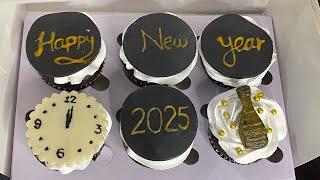 Happy New Year Cupcakes Design | 2025 | fondant cupcakes