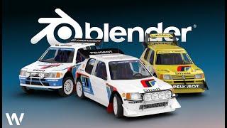 Remake Peugeot 205 Group B,Pikes Peak,Dakar | Blender 3D modelling Timelapse