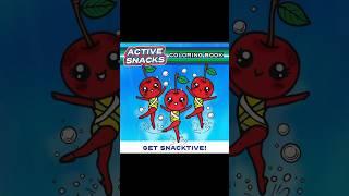 ACTIVE SNACKS Coloring Book - Caroline, Chloe and Cora the cherries synchronized swimming