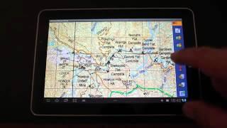 OziExplorer Off Road Android Demo video Off Road Australian maps on Micro SD Samsung Galaxy Tablet