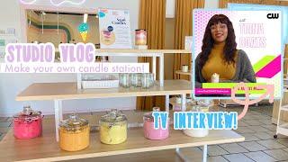 CANDLE STUDIO VLOG | TV INTERVIEW, Make Your Own Sand Candle Station & Pivoting Business