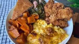 SOUL FOOD THE RIGHT WAY! Rum Candied Yams, Spicy Mac & Cheese,  Fried Chicken, Greens, Cornbread