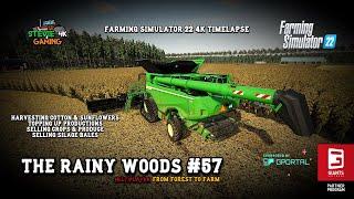 The Rainy Woods/#57/Harvesting Cotton & Sunflowers/Selling off Produce/FS22 4K Timelapse