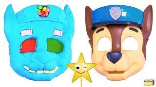 Making Pups CHASE w/ Kinetic Sand, PEZ, Slime, Mask, Surprise Toy Games - LEARN COLORS