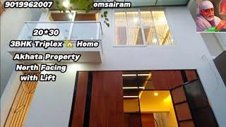 #468 Akhata Property 20*30 North 600sqft Newly 4BHK Triplex  Home with Lift in Nagarbhavi 2stage