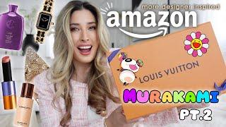 NEW LUXURY HAUL: * UNBELIEVABLE AMAZON DESIGNER INSPIRED HAUL* + LOUIS VUITTON MURAKAMI Pt2 Unboxing