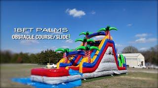 18ft Palms Obstacle Course Inflatable Slide