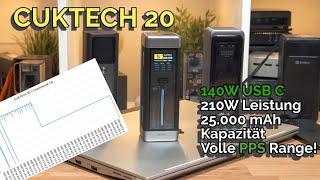 Cuktech 20, 210W Leistung, 25.000 mAh Kapazität aber Temperatur-Probleme?!