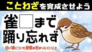 ことわざクイズ穴埋め脳トレ全10問！諺を完成させよう！簡単な問題で高齢者に最適vol17