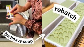 How to fix (rebatch) a lye heavy soap 