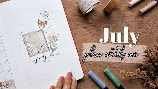 Plan With Me | July 2021 Bullet Journal Setup | Minimal Vintage Theme