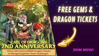 FREE GEMS & DRAGON TICKETS - JOIN NOW! | CALL OF DRAGONS