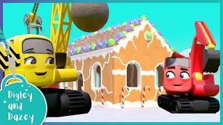  Gingerbread House  | Digley and Dazey | Kids Construction Truck Cartoons