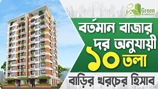 বতমান বাজার দরে ১০ তলা বাড়ির খরচের হিসাব | 10 storied Building Cost Estimate Current Market