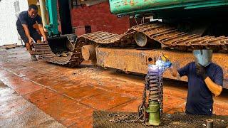  Japanese Excavator Repair and Rehabilitation // Top Excavator Track Repair and Replacement Skills