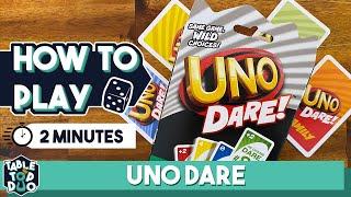 How to Play UNO Dare in 2 Minutes (UNO + Dare cards)