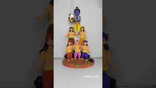 Krishna Janmashtami Special  Makhan Chor Krishna With Friends  #krishnajanmashtami #shorts #clay