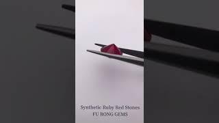 Synthetic created ruby red 7# round diamond faceted brilliant cut 12mm gemstones for sell from China