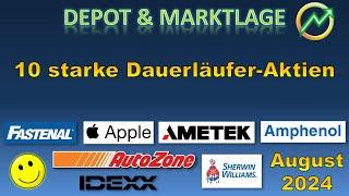 Die besten Aktien 2024 - 10 stabile Dauerläufer-Aktien mit starkem Rendite-Risiko-Ratio - Aug. 2024