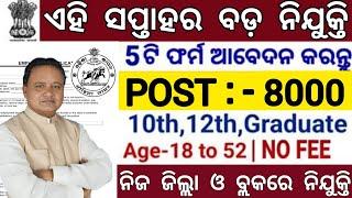 Odisha Nijukti Khabar 2025 ! Total Post 8000 ! Odisha Govt Jobs 2025 ! Free Job Alert Odisha