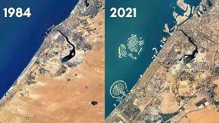 Dubai 1984-2021 Satellite Map View Blue Moon Universe