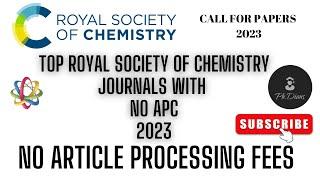 Royal Society Journals RSC journals with no articles processing fees Free list of journals NO APC