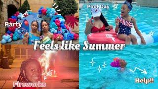 VLOG: Spend 4th of July Week with US   (Swims Lessons ‍️, Fire Works, Lani's Epic Pool Party )