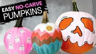 Fun & Easy No-Carve Pumpkin Painting Ideas 🫶 Perfect For Halloween Porch  Decor