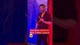 Ajay Devgn and his son showed up on Maa Trailer Launch  #maa #kajol #ajaydevgn