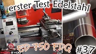 ️#37 Edelstahl drehen mit meine neue Drehmaschine Holzmann ED 750 FDQ | Presshülse herstellen