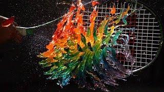 Rainbow Jelly Tennis - The Slow Mo Guys