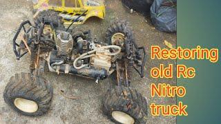 rc nitro monster truck from field old junk restor